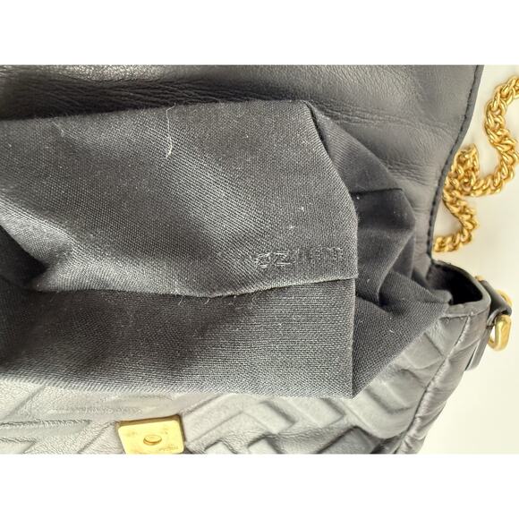 Fendi Mini Zucca Embossed Black Leather Baguette Satchel - Picture 12 of 16